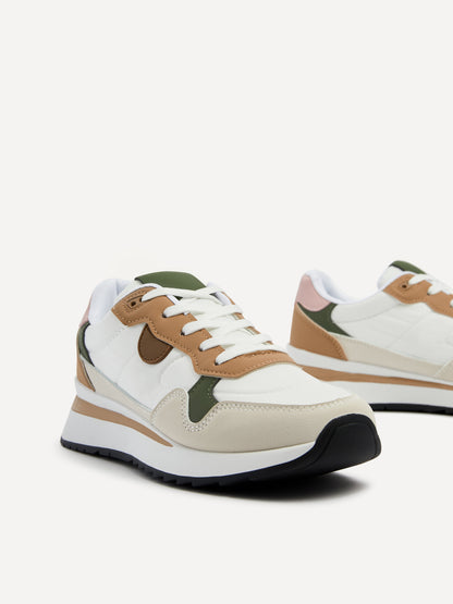 Clapham Beige Wedged Trainers