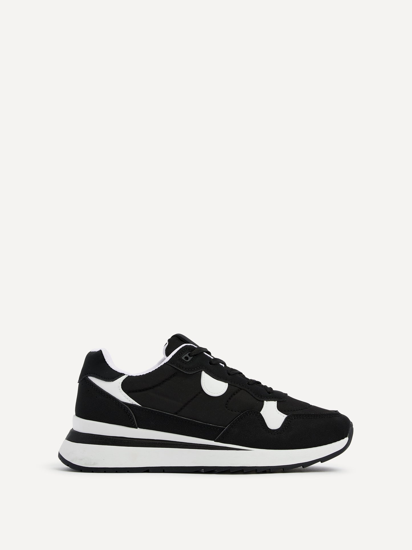 Clapham Black Wedged Trainers