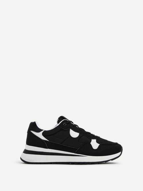 Clapham Black Wedged Trainers