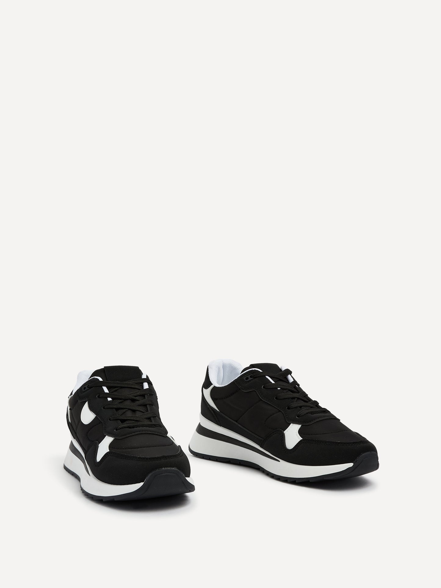 Clapham Black Wedged Trainers
