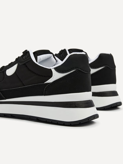 Clapham Black Wedged Trainers
