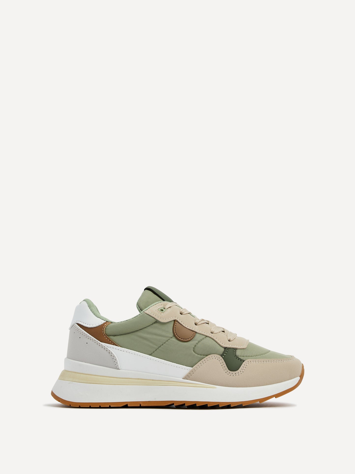 Clapham Khaki Wedged Trainers