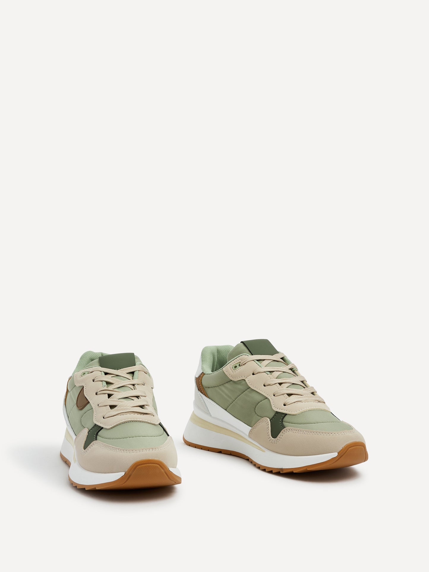 Clapham Khaki Wedged Trainers