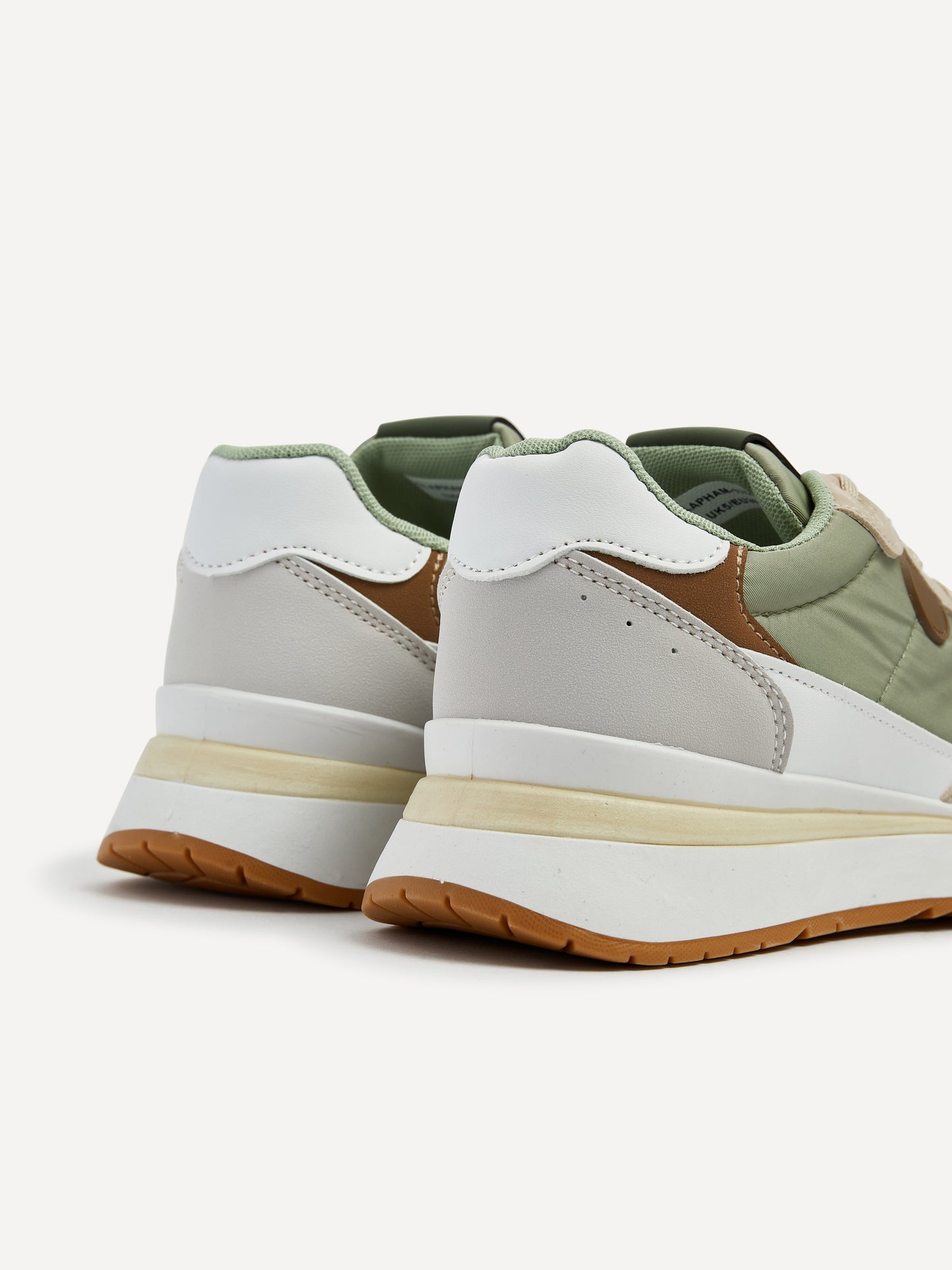 Clapham Khaki Wedged Trainers
