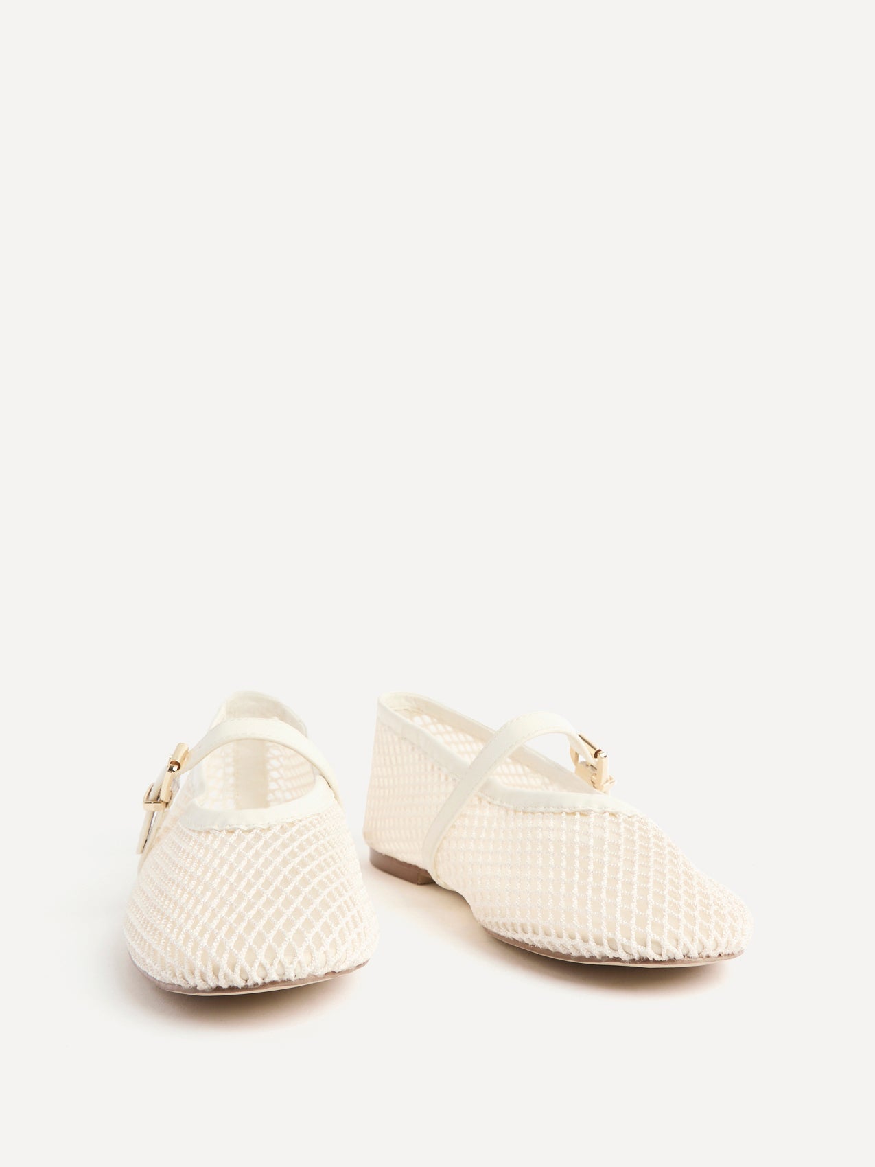 Clara Ivory Mesh Mary Jane Pumps