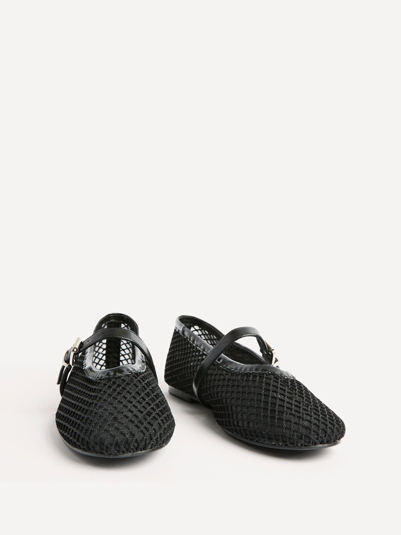 Clara Black Mesh Mary Jane Pumps