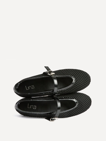 Clara Black Mesh Mary Jane Pumps