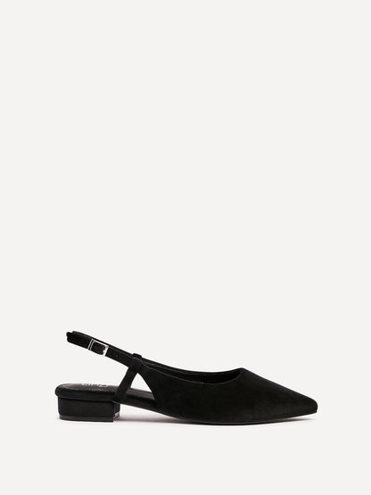 Clasica Black Velvet Pointed Toe Ballet Flats