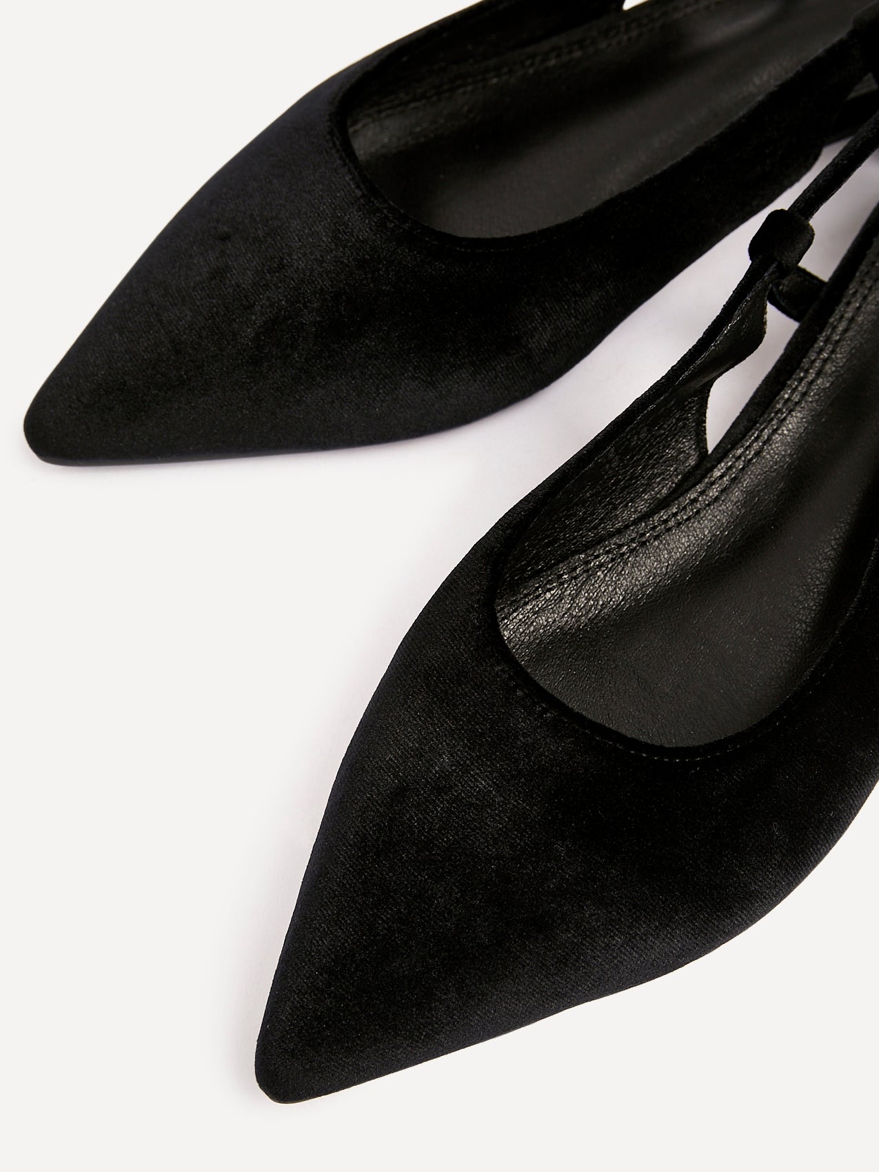 Clasica Black Velvet Pointed Toe Ballet Flats
