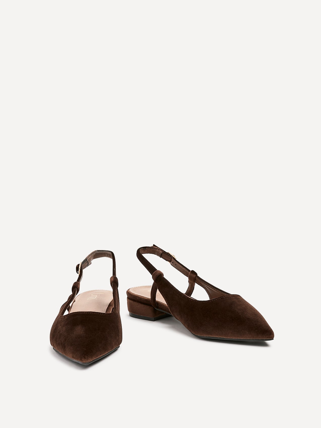 Clasica Brown Velvet Pointed Toe Ballet Flats