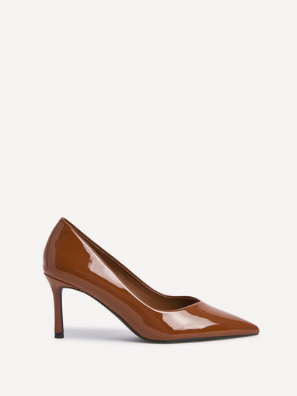 Classic Cognac Patent Court Heels