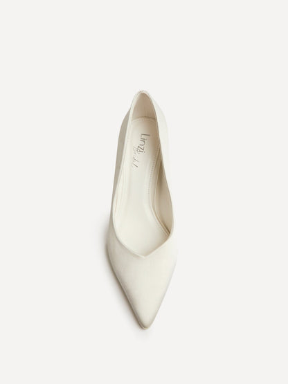 Classic Bridal Ivory Satin Court Heels