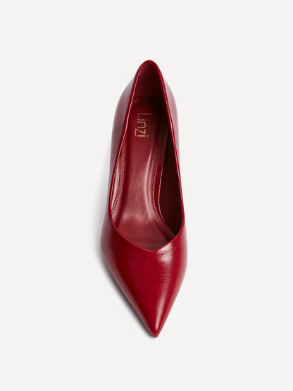 Classic Red Faux Leather Court Heels