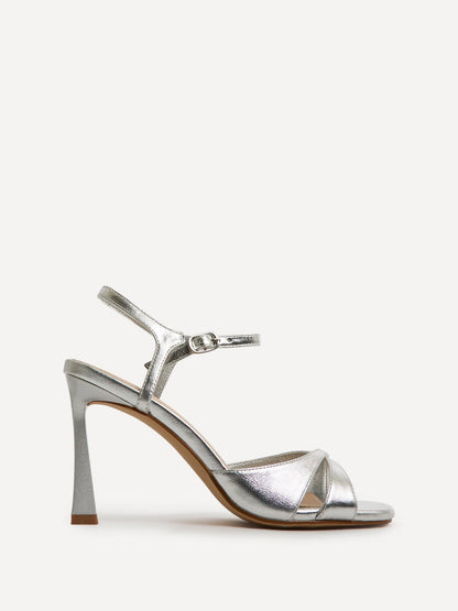 Compelled Silver Stiletto Heeled Sandals