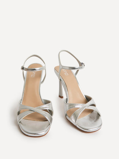 Compelled Silver Stiletto Heeled Sandals