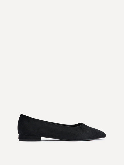 Compete Wide Fit Black Faux Suede Pumps