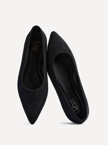 Compete Wide Fit Black Faux Suede Pumps
