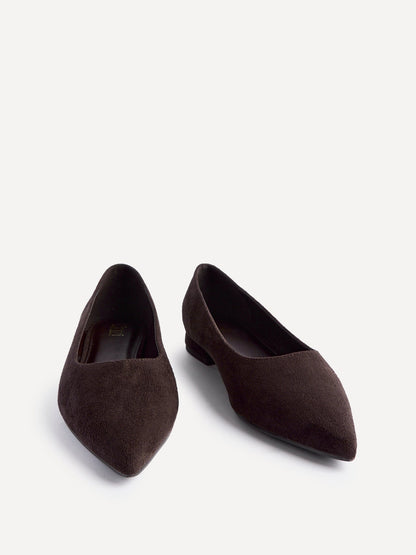 Compete Wide Fit Brown Faux Suede Pumps