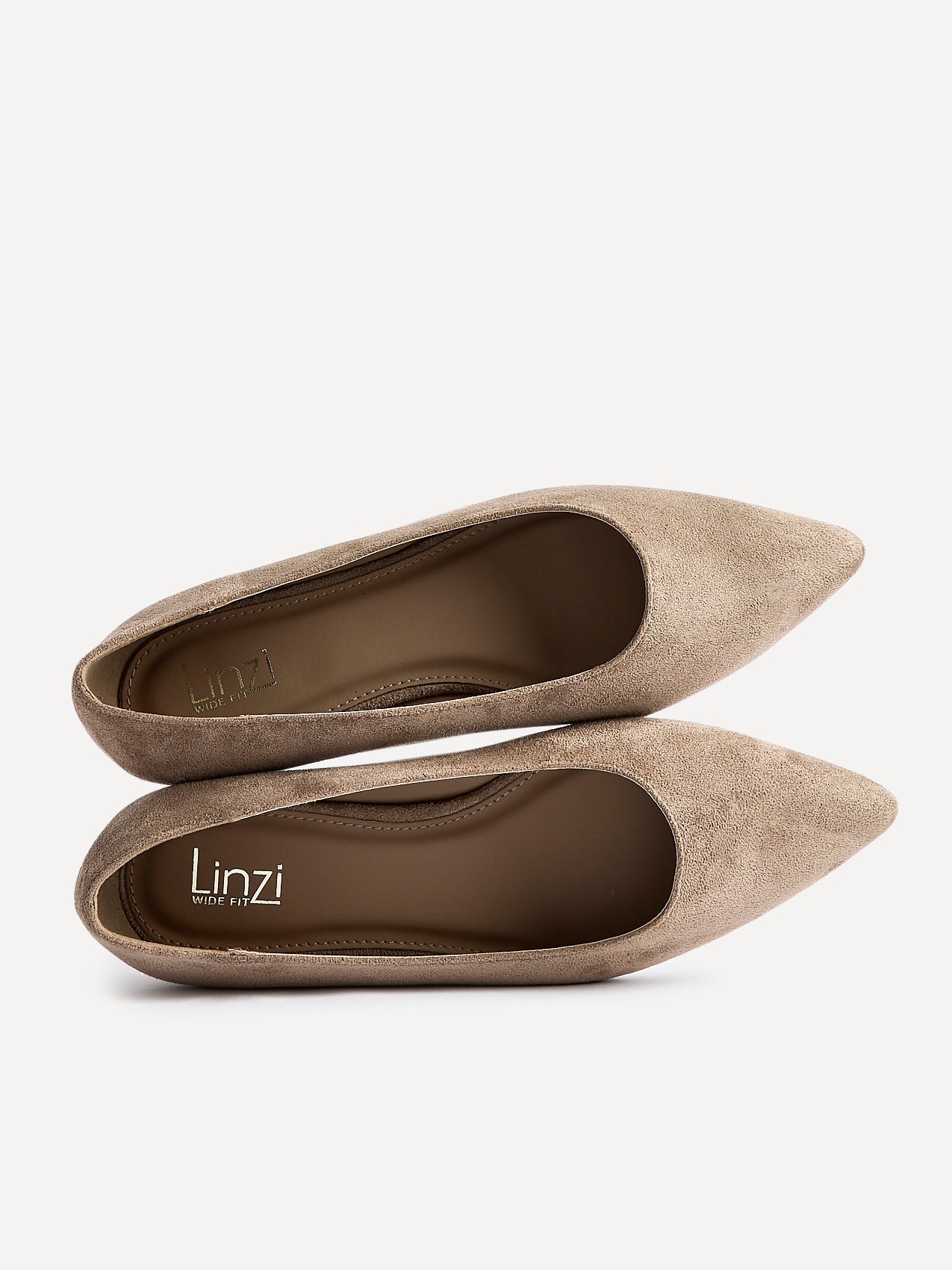 Compete Wide Fit Taupe Faux Suede Pumps