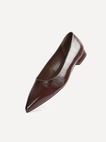 Compete Wide Fit Brown Faux Leather Pumps
