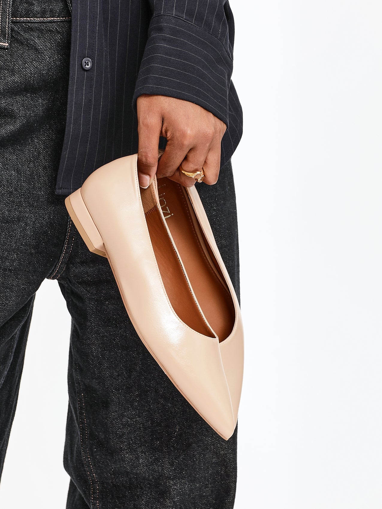 Compete Wide Fit Nude Faux Leather Pumps