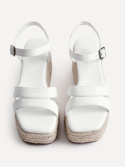Contour White Flatform Sandals