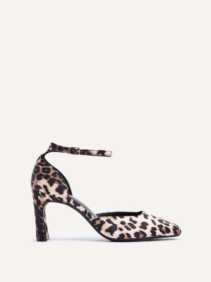 Corinne Leopard Print Scuba Court Heels