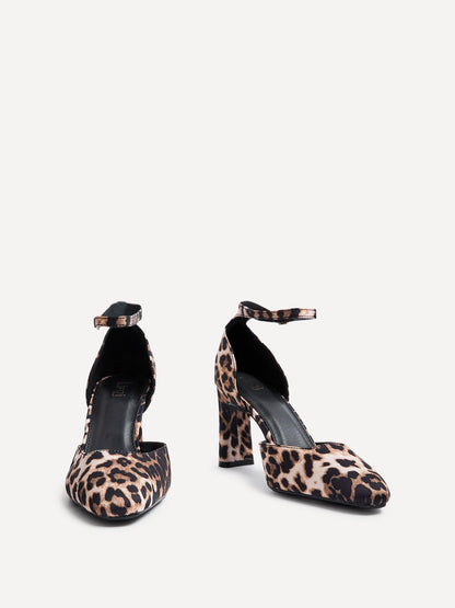Corinne Leopard Print Scuba Court Heels