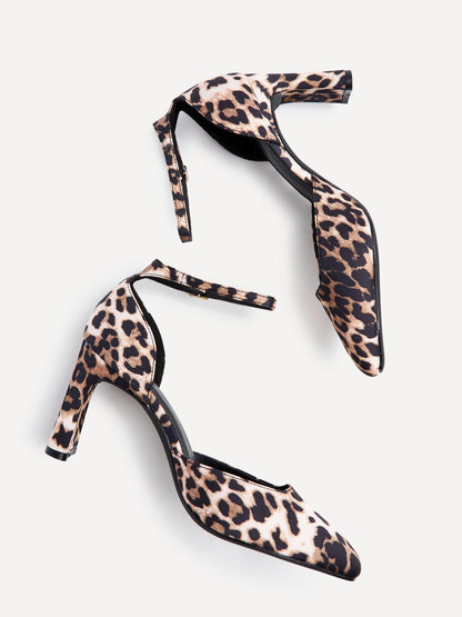 Corinne Leopard Print Scuba Court Heels