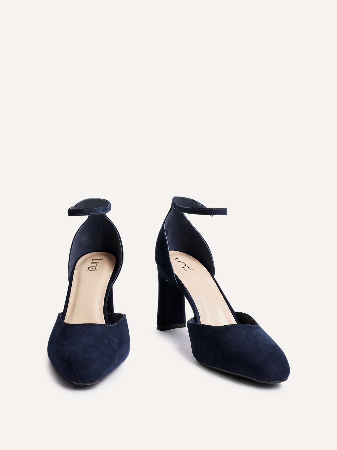 Corinne Navy Faux Suede Court Heels