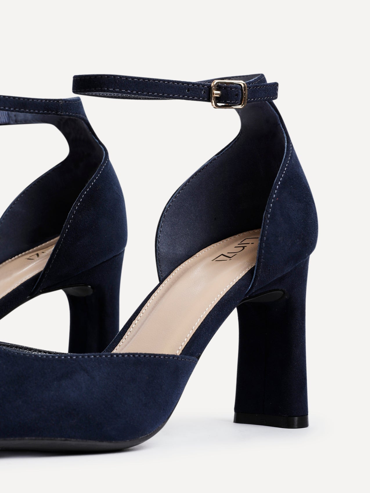 Corinne Navy Faux Suede Court Heels