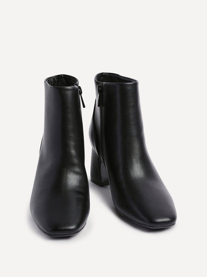 Cove Black Heeled Ankle Boots