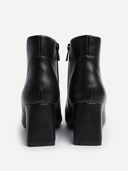 Cove Black Heeled Ankle Boots