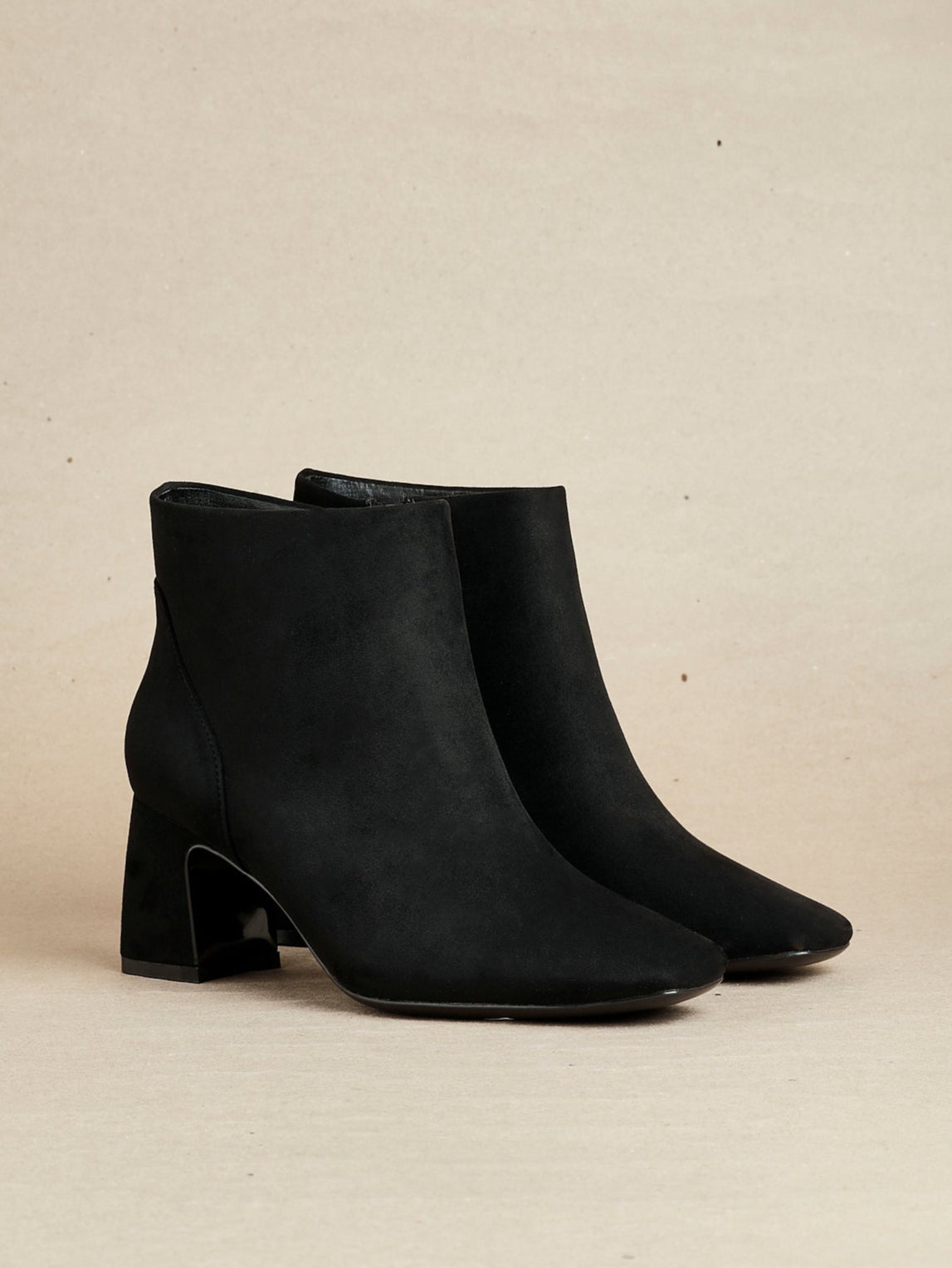 Cove Black Faux Suede Ankle Boots