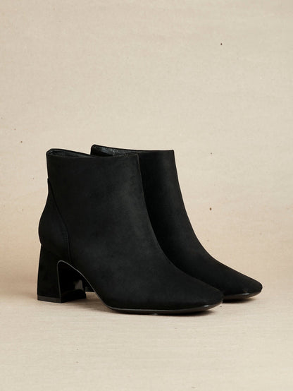Cove Black Faux Suede Ankle Boots