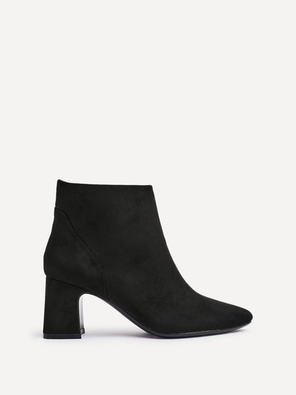 Cove Black Faux Suede Ankle Boots