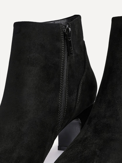 Cove Black Faux Suede Ankle Boots