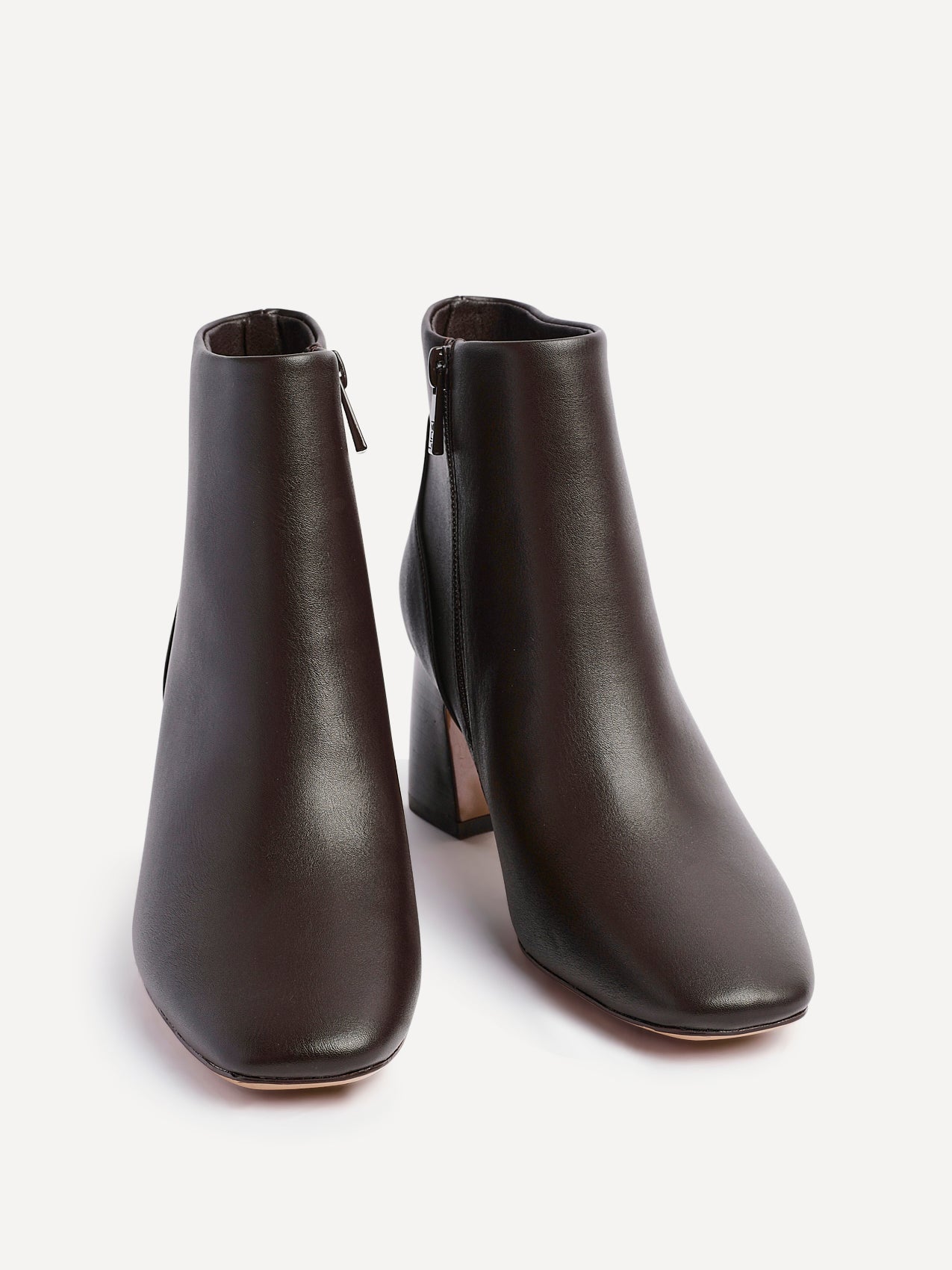 Cove Brown Faux Leather Ankle Boots