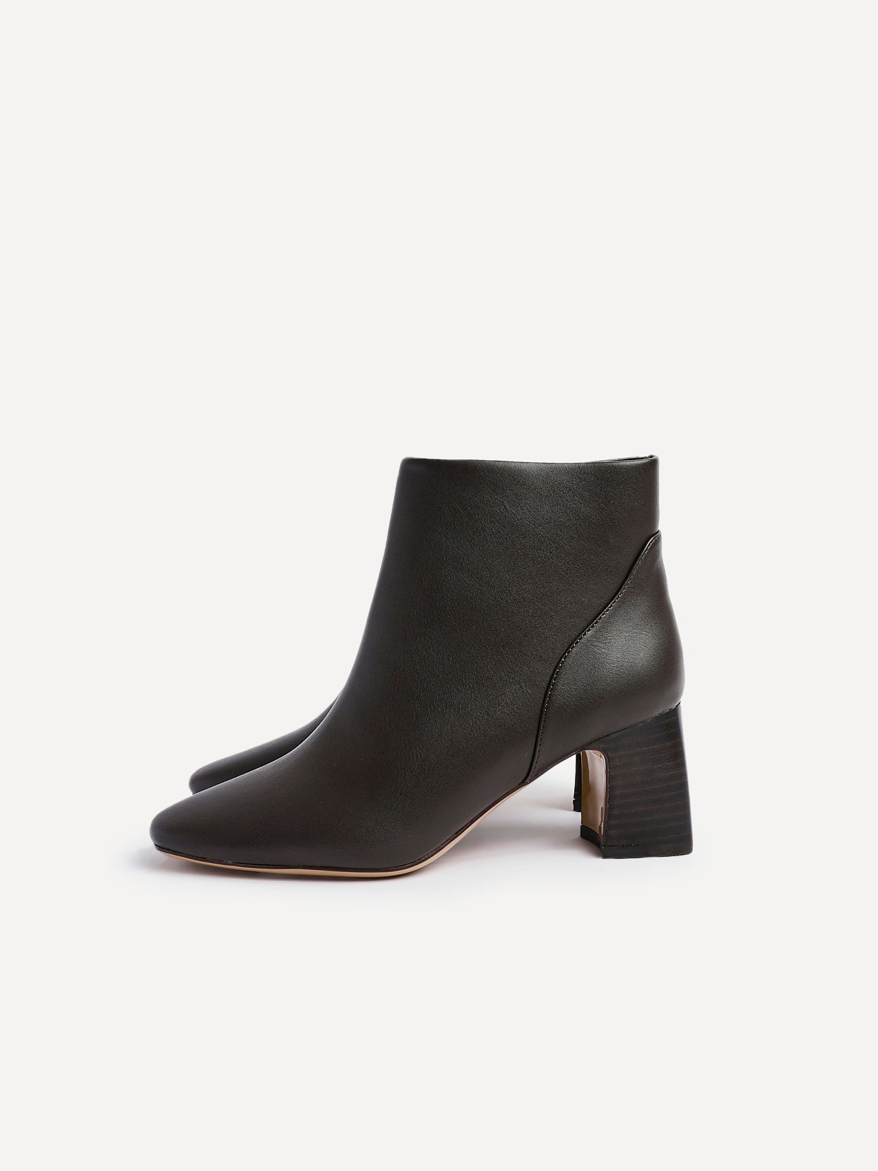 Cove Brown Faux Leather Ankle Boots