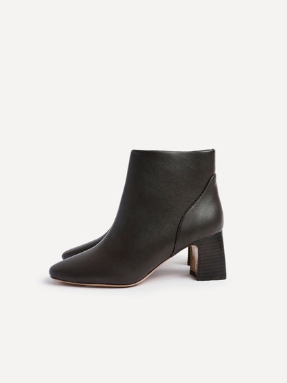 Cove Brown Faux Leather Ankle Boots