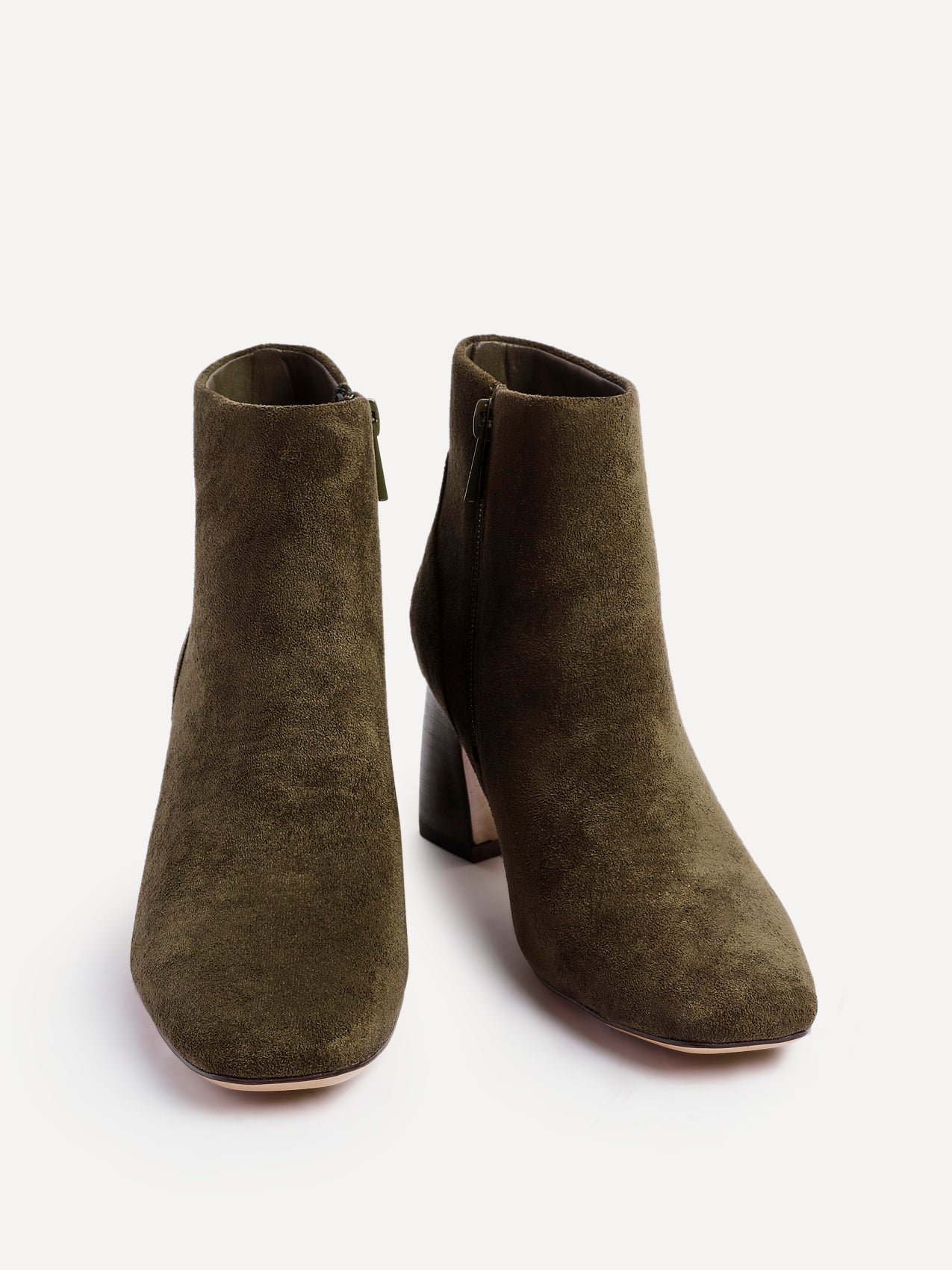 Cove Khaki Faux Suede Ankle Boots