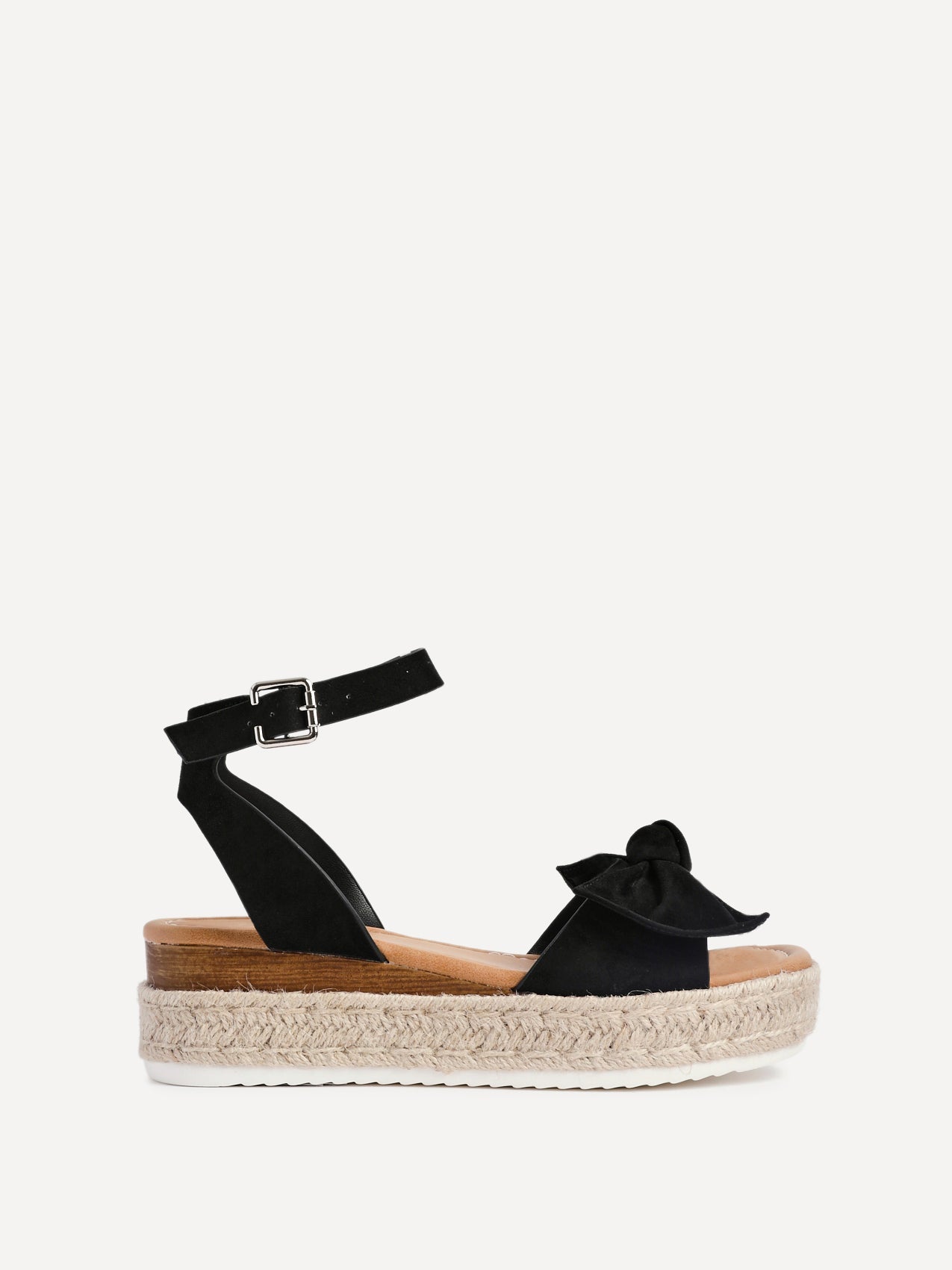 Cupid Black Flatform Espadrille Sandals