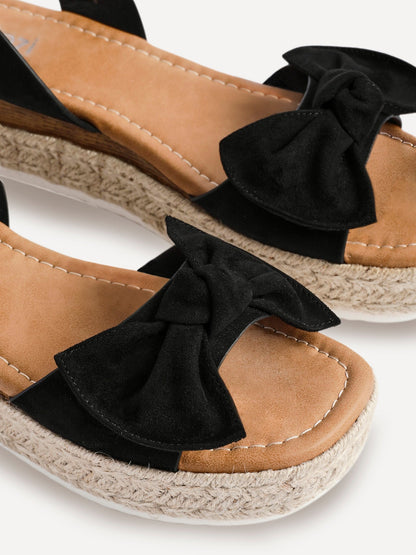 Cupid Black Flatform Espadrille Sandals