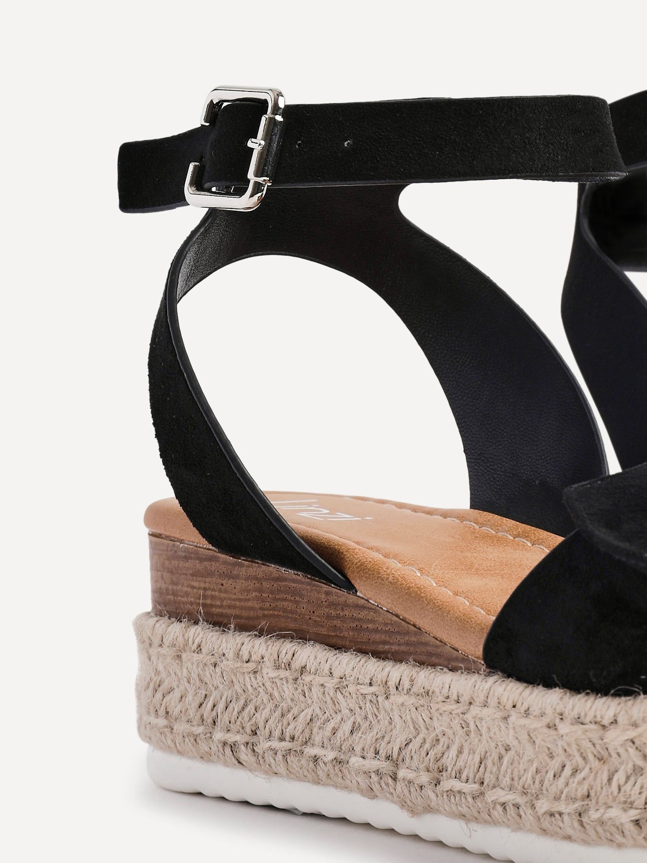 Cupid Black Flatform Espadrille Sandals