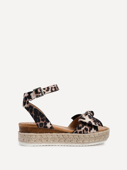 Cupid Leopard Print Flatform Espadrille Sandals