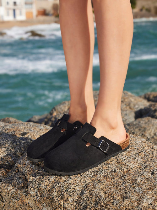 Cyrus Black Soft Footbed Clogs