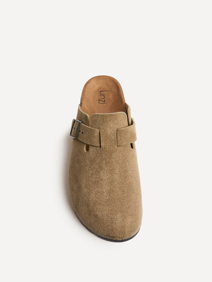 Cyrus Taupe Soft Footbed Clogs