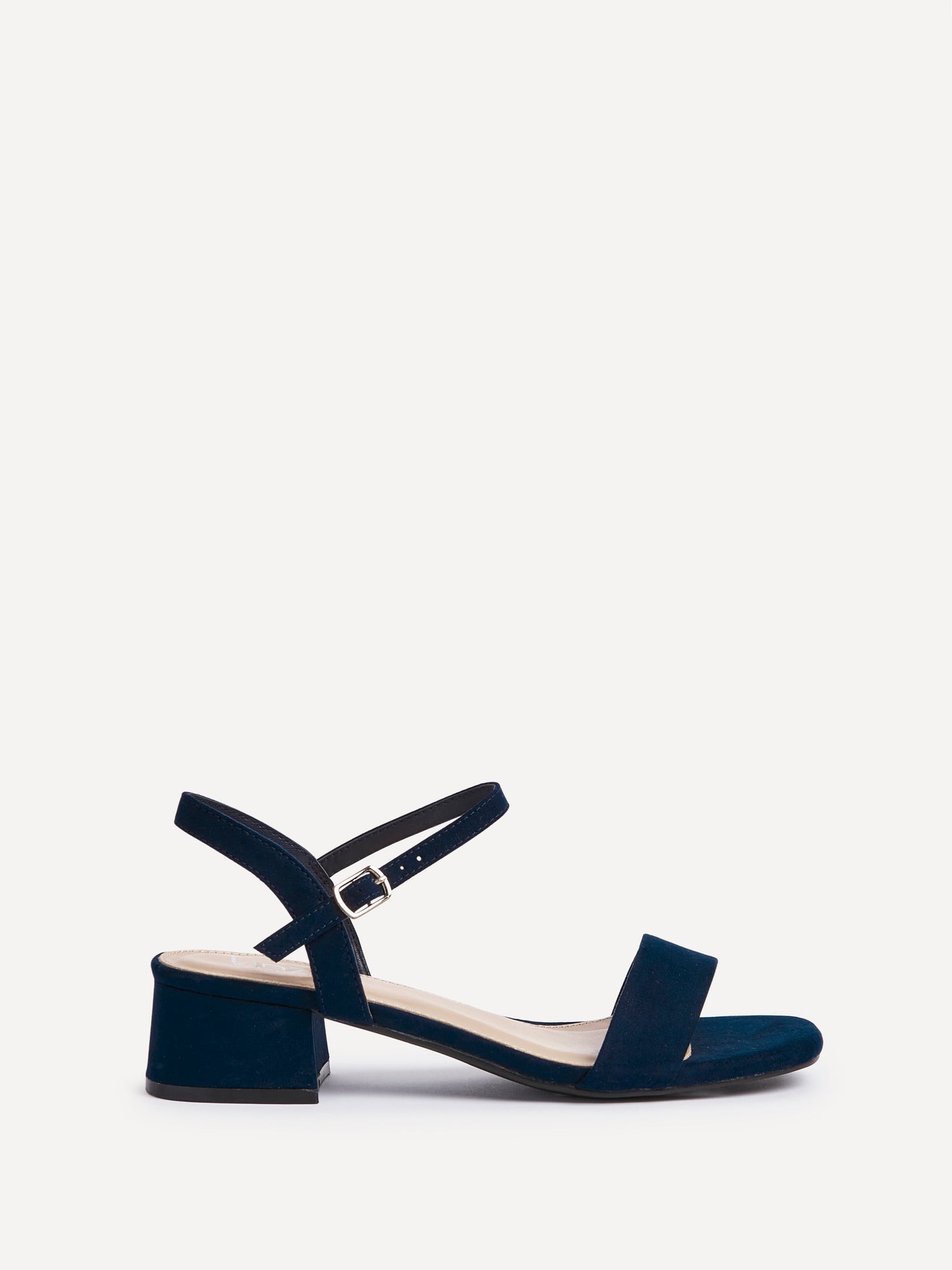 Carlie Wide Fit Navy Faux Suede Low Heels
