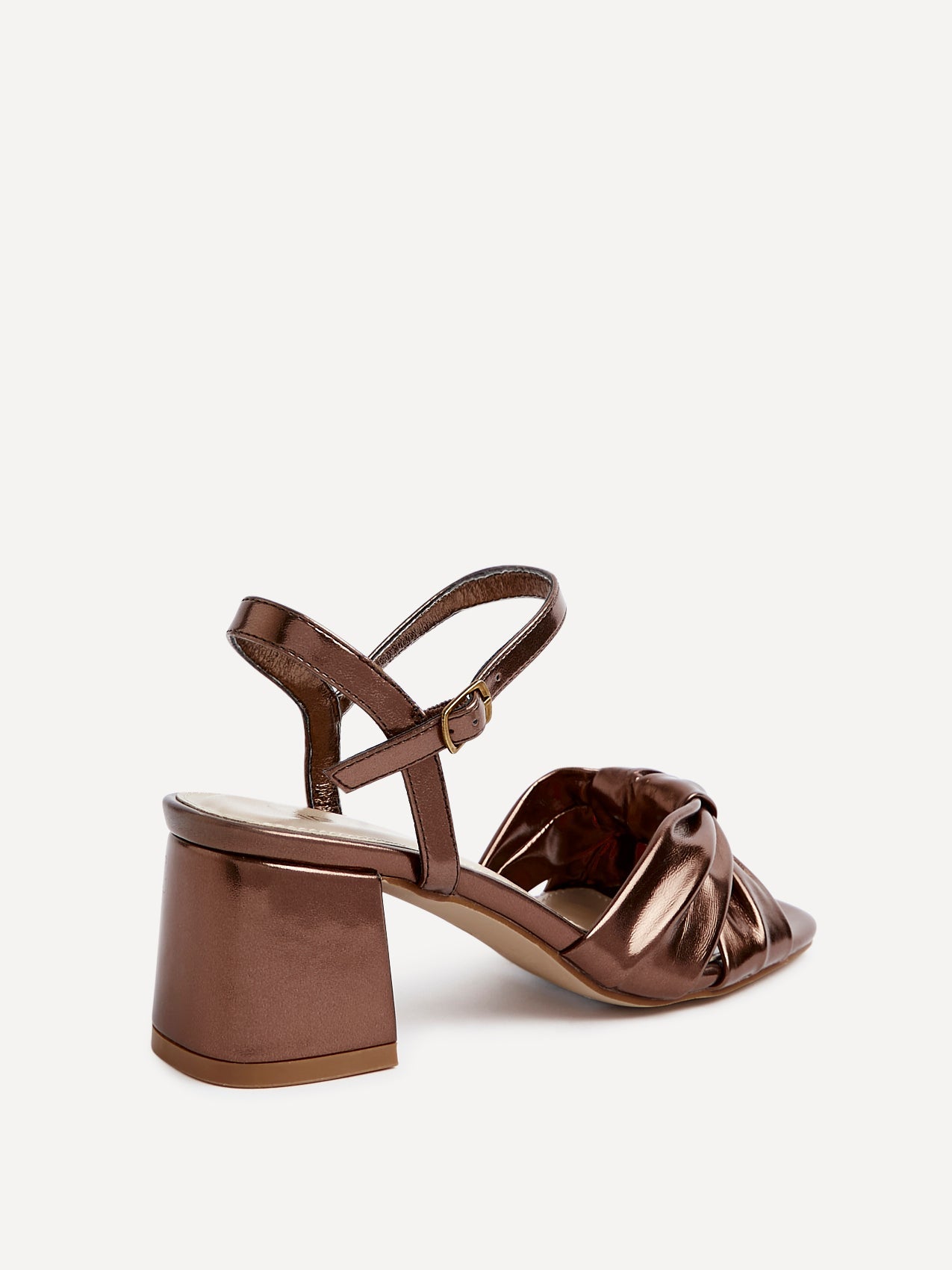 Charlotte Bronze Faux Leather Knotted Heels