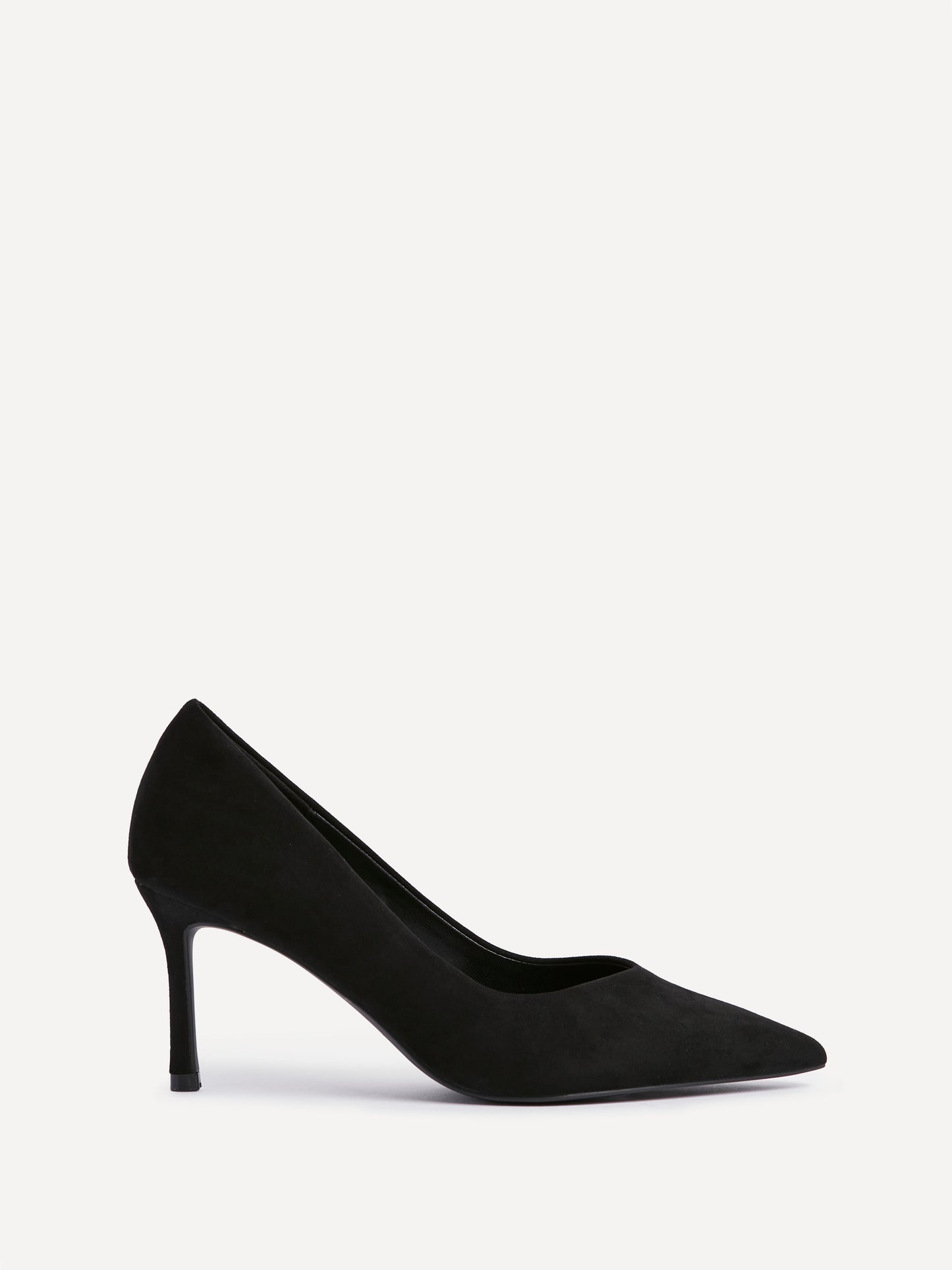 Classic Black Faux Suede Court Heels